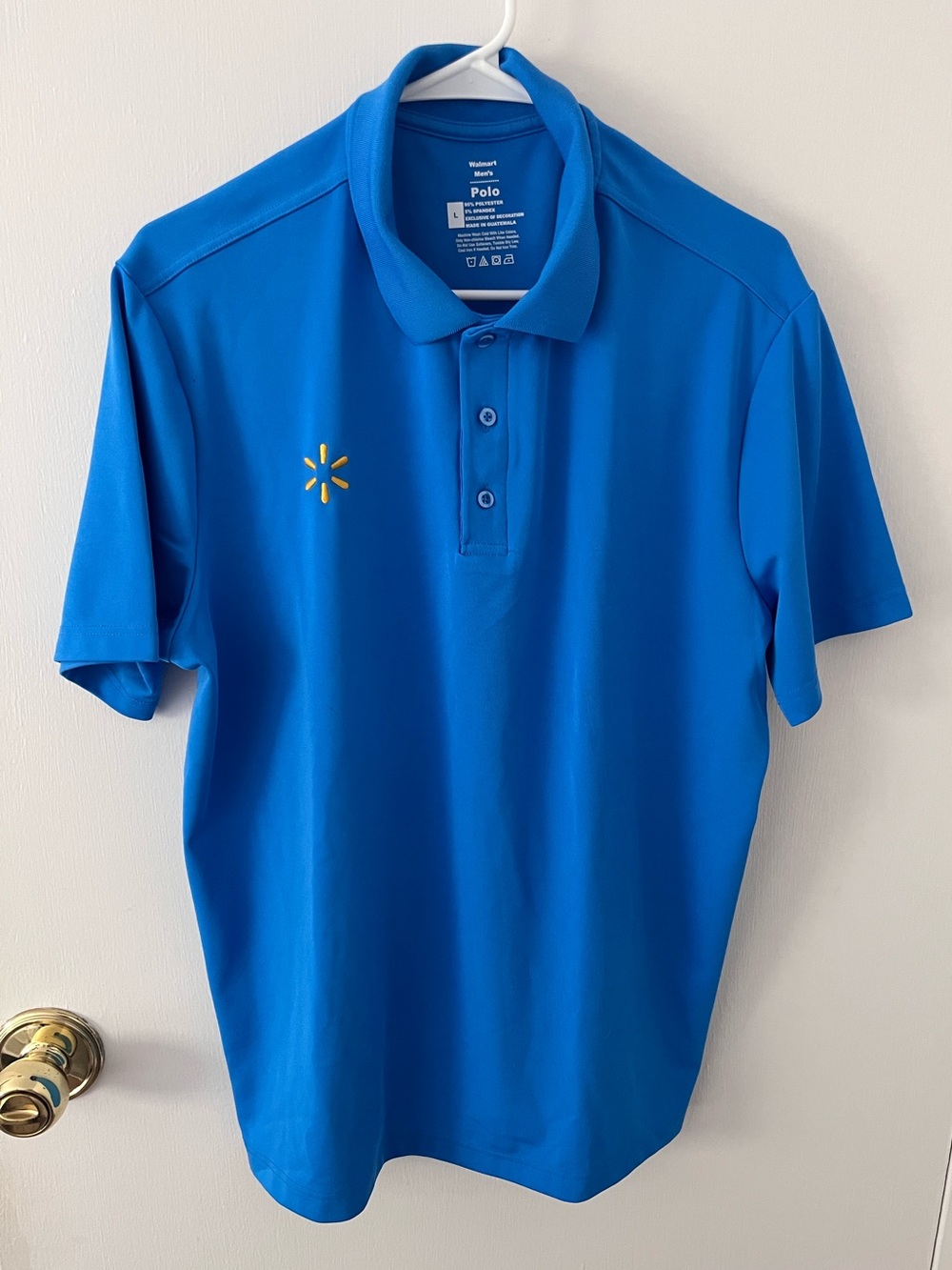 Walmart Men’s Blue Uniform Polo Shirt Short Sleeve Size Large